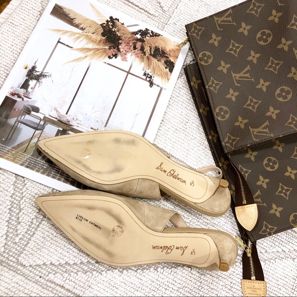 Sam Edelman Ludlow Kitten Heel Oatmeal Suede 5.5 - Picture 4 of 8